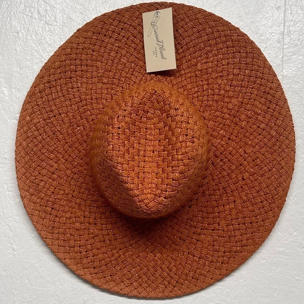 Women' Basket Weave Wide Brim Straw Fedora Hat - Universal Thread™ - Picture 4 of 7